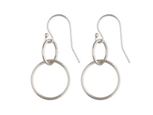 Sterling Silver Ball End Ear Wire with Interlocking Rings with Anti-Tarnish Finish (1 Pair) Sterling Silver Ball End Ear Wire with Interlocking Rings with Anti-Tarnish Finish (1 Pair)