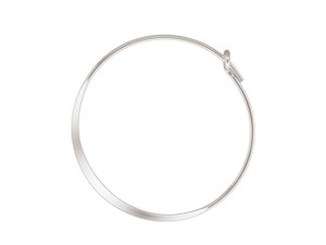 Sterling Silver 0.70x25.0mm Flattened Wire Hoop with Anti-Tarnish Finish (1 Pair) Sterling Silver 0.70x25.0mm Flattened Wire Hoop with Anti-Tarnish Finish (1 Pair)
