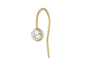 Gold-Filled 14K/20 4.0mm White 3A CZ Ear Wire (1 Pair) Gold-Filled 14K/20 4.0mm White 3A CZ Ear Wire (1 Pair)