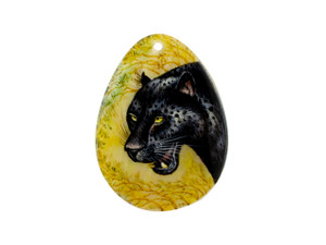 Black Panther Mother of Pearl Hand-Painted Pendant Black Panther Mother of Pearl Hand-Painted Pendant