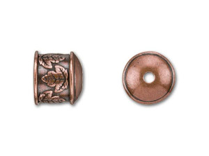 B&B Benbassat 10mm Antique Copper-Plated Pewter Leaves End Cap B&B Benbassat 10mm Antique Copper-Plated Pewter Leaves End Cap