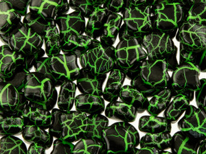 Clearance - Was $3.97 - Matubo 2-Hole Ionic Jet/Green Ginkgo Leaf Bead 2.5-Inch Tube Clearance - Was $3.97 - Matubo 2-Hole Ionic Jet/Green Ginkgo Leaf Bead 2.5-Inch Tube