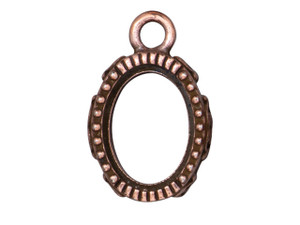 Clearance - Was $2.99 - TierraCast Antique Copper-Plated 14 x 10mm Scroll Pattern Oval Bezel Pendant Clearance - Was $2.99 - TierraCast Antique Copper-Plated 14 x 10mm Scroll Pattern Oval Bezel Pendant