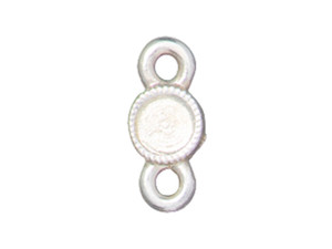 TierraCast Silver-Plated Two-Sided Millgrained Bezel Link TierraCast Silver-Plated Two-Sided Millgrained Bezel Link