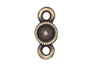 TierraCast Brass Oxide Two-Sided Millgrained Bezel Link TierraCast Brass Oxide Two-Sided Millgrained Bezel Link