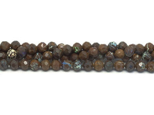 Olive Rainbow twisted hemp necklace with brown bone beads