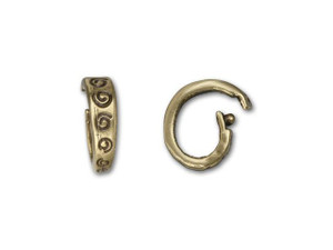 B&B Benbassat 6x9mm Antique Brass Swirl Design Oval Locking Jump Ring B&B Benbassat 6x9mm Antique Brass Swirl Design Oval Locking Jump Ring