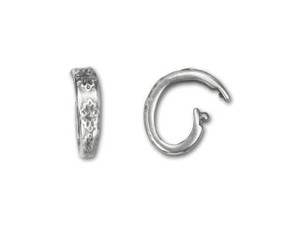 B&B Benbassat 6x9mm Antique Silver-Plated Brass Flower Design Oval Locking Jump Ring B&B Benbassat 6x9mm Antique Silver-Plated Brass Flower Design Oval Locking Jump Ring