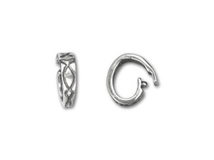 B&B Benbassat 6x9mm Antique Silver-Plated Brass Ichthus Design Oval Locking Jump Ring B&B Benbassat 6x9mm Antique Silver-Plated Brass Ichthus Design Oval Locking Jump Ring