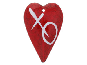 Gardanne Beads Red with Hand Painted White Accents Heart Pendant Gardanne Beads Red with Hand Painted White Accents Heart Pendant