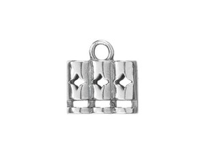 B&B Benbassat Antique Silver-Plated Brass 2mm 3-Strand End Cap with Diamond Design B&B Benbassat Antique Silver-Plated Brass 2mm 3-Strand End Cap with Diamond Design