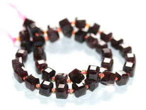 Dakota Stones Red Garnet 7 x 10mm Table Cut Cube 15-16" Bead Strand Dakota Stones Red Garnet 7 x 10mm Table Cut Cube 15-16" Bead Strand