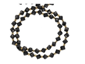 Dakota Stones Black Tourmalinated Quartz 4 x 6mm Table Cut Cube Corner Drilled 15-16" Bead Strand Dakota Stones Black Tourmalinated Quartz 4 x 6mm Table Cut Cube Corner Drilled 15-16" Bead Strand