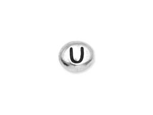TierraCast Antique White-Bronze-Plated Pewter Alphabet Bead - U TierraCast Antique White-Bronze-Plated Pewter Alphabet Bead - U