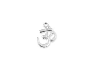TierraCast White-Bronze-Plated Om Charm TierraCast White-Bronze-Plated Om Charm