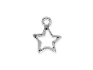 TierraCast White-Bronze-Plated Open Star Charm TierraCast White-Bronze-Plated Open Star Charm