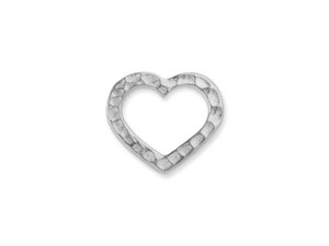 TierraCast White-Bronze-Plated Pewter Hammertone Heart Link TierraCast White-Bronze-Plated Pewter Hammertone Heart Link