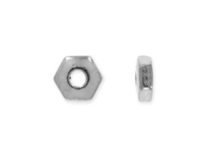TierraCast White-Bronze-Plated 4mm Hex Heishi Spacer TierraCast White-Bronze-Plated 4mm Hex Heishi Spacer