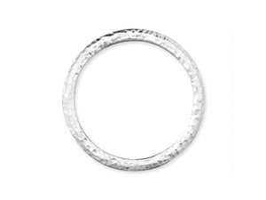 TierraCast 1.25-inch White-Bronze-Plated Pewter Hammertone Ring Link