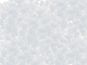 Matubo MiniGemDuo 6 x 4mm White 2-Hole Bead 2.5-Inch Tube Matubo MiniGemDuo 6 x 4mm White 2-Hole Bead 2.5-Inch Tube