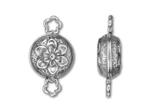 B&B Benbassat Antique Silver-Plated Brass Flower Design Magnetic Clasp B&B Benbassat Antique Silver-Plated Brass Flower Design Magnetic Clasp