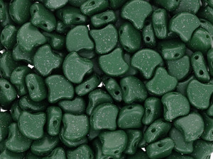 Matubo 2-Hole Stardance Hunter Green Ginkgo Leaf Bead 2.5-Inch Tube Matubo 2-Hole Stardance Hunter Green Ginkgo Leaf Bead 2.5-Inch Tube