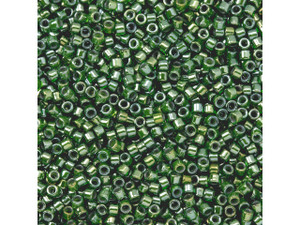 TOHO Aiko 11/0 Green-Lined Peridot Precision Cylinder Seed Beads, 4g Pack