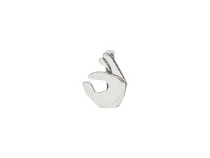 B&B Benbassat Antique Silver-Plated Brass O.K. Sign Emoji Slider Bead B&B Benbassat Antique Silver-Plated Brass O.K. Sign Emoji Slider Bead