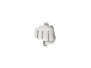 B&B Benbassat Antique Silver-Plated Brass Punch Sign Emoji Slider Bead B&B Benbassat Antique Silver-Plated Brass Punch Sign Emoji Slider Bead