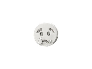 B&B Benbassat Antique Silver-Plated Brass Sad Face Emoji Slider Bead B&B Benbassat Antique Silver-Plated Brass Sad Face Emoji Slider Bead