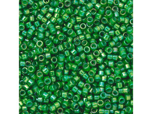 TOHO Aiko 11/0 Shamrock-Lined Peridot Rainbow Precision Cylinder Seed Beads, 4g Pack TOHO Aiko 11/0 Shamrock-Lined Peridot Rainbow Precision Cylinder Seed Beads, 4g Pack
