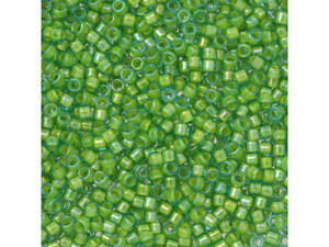 TOHO Aiko 11/0 Opaque Yellow-Lined Aqua Precision Cylinder Seed Beads, 4g Pack TOHO Aiko 11/0 Opaque Yellow-Lined Aqua Precision Cylinder Seed Beads, 4g Pack