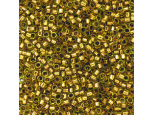 TOHO Aiko 11/0 Copper-Lined Lime Green Precision Cylinder Seed Beads, 4g Pack