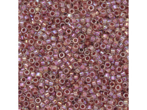 TOHO Aiko 11/0 Strawberry-Lined Crystal Rainbow Precision Cylinder Seed Beads, 4g Pack TOHO Aiko 11/0 Strawberry-Lined Crystal Rainbow Precision Cylinder Seed Beads, 4g Pack