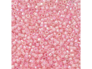 TOHO Aiko 11/0 Bubble Gum-Lined Crystal Rainbow Precision Cylinder Seed Beads, 4g Pack