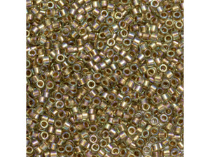 TOHO Aiko 11/0 Gold-Lined Light Jonquil Rainbow Precision Cylinder Seed Beads, 4g Pack TOHO Aiko 11/0 Gold-Lined Light Jonquil Rainbow Precision Cylinder Seed Beads, 4g Pack