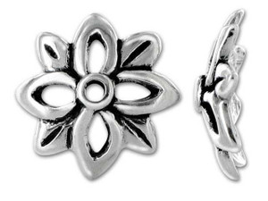 B&B Benbassat Flower with Leaves Bead Cap B&B Benbassat Flower with Leaves Bead Cap