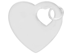 Clearance - Was $8.39 - Sterling Silver 21.0mm Heart Disc with Ring and Anti-Tarnish Finish Clearance - Was $8.39 - Sterling Silver 21.0mm Heart Disc with Ring and Anti-Tarnish Finish