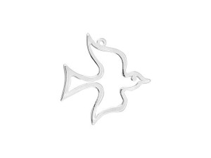 B&B Benbassat Silver-Plated Brass Bird Outline Charm B&B Benbassat Silver-Plated Brass Bird Outline Charm