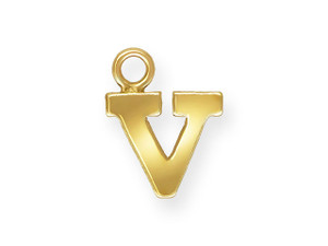 Clearance - Was $6.29 - Gold-Filled 14K/20 Block Letter 'V' Charm Clearance - Was $6.29 - Gold-Filled 14K/20 Block Letter 'V' Charm
