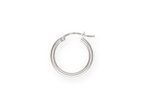 Sterling Silver 2.0 x 15.0mm Eurowire Hoop Earrings with Anti-Tarnish Finish (1 Pair)