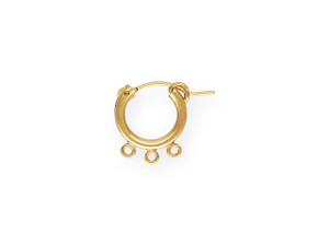 Gold-Filled 14K/20 2.3 x 13.0mm Eurowire Hoop Earrings with 3 Open Rings (1 Pair) Gold-Filled 14K/20 2.3 x 13.0mm Eurowire Hoop Earrings with 3 Open Rings (1 Pair)