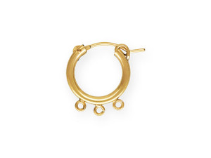 Gold-Filled 14K/20 2.3 x 15.0mm Eurowire Hoop Earrings with 3 Open Rings (1 Pair) Gold-Filled 14K/20 2.3 x 15.0mm Eurowire Hoop Earrings with 3 Open Rings (1 Pair)