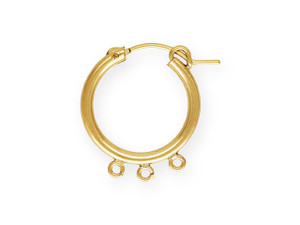 Gold-Filled 14K/20 2.3 x 19.0mm Eurowire Hoop Earrings with 3 Open Rings (1 Pair) Gold-Filled 14K/20 2.3 x 19.0mm Eurowire Hoop Earrings with 3 Open Rings (1 Pair)