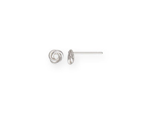 Silver Spiral Earring Hooks With Cup and Peg for Half Drilled