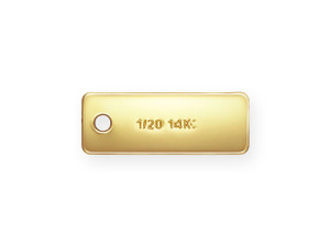 Clearance - Was $1.59 - Gold-Filled 14K/20 8 x 3mm Rectangle Quality Tag with  0.8mm Hole Clearance - Was $1.59 - Gold-Filled 14K/20 8 x 3mm Rectangle Quality Tag with  0.8mm Hole