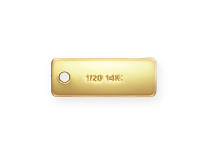 Brass Rectangular One Hole Blank Tags