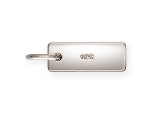 Clearance - Was $1.09 - Sterling Silver 8 x 3mm Rectangle Quality Tag with Ring and Anti-Tarnish Finish Clearance - Was $1.09 - Sterling Silver 8 x 3mm Rectangle Quality Tag with Ring and Anti-Tarnish Finish