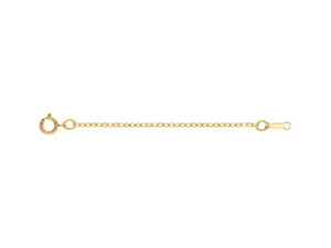 Sterling Silver 2-Inch Cable Chain Extender with 4.0mm Bead and