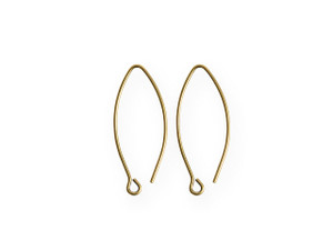 Clearance - Was $4.99 - Nunn Design Antique Gold-Plated Brass Nickel Free Mini Open Oval Ear Wire (1 Pair)